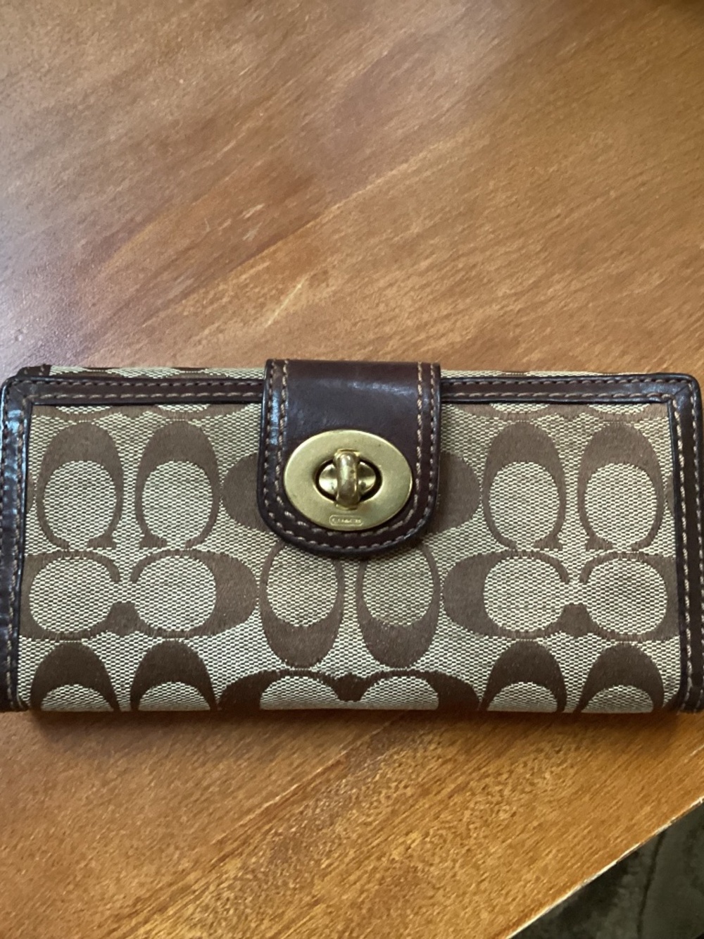 Coach Signature Canvas Tan/Brown Wallet